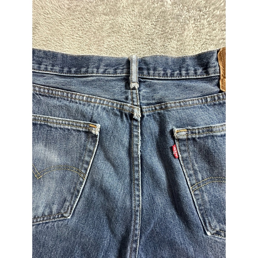 Levi's 505 Regular Fit Jeans Men's 36W x 34L - Fits 37x32 Blue Medium Stonewash - Picture 12 of 12